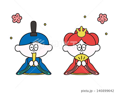 3月_ひな人形になりきるこどものイラスト(ひな祭り) 3月_ひな人形になりきるこどものイラスト(ひな祭り) 140899642
