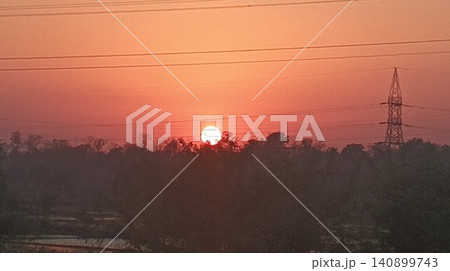 Industrial electricity grid infrastructure at sunset Industrial electricity grid infrastructure at sunset 140899743
