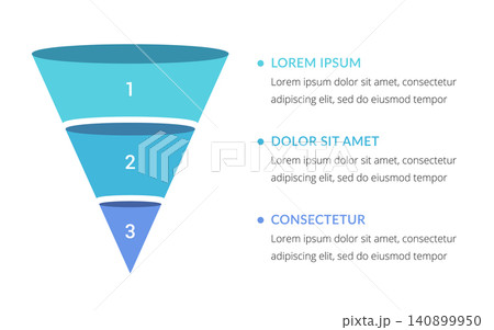 Three Stage Funnel Infographic Template Three Stage Funnel Infographic Template 140899950