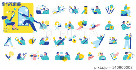 クリエイティブな職業のイラストセット クリエイティブな職業のイラストセット 140900008