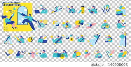 クリエイティブな職業のイラストセット クリエイティブな職業のイラストセット 140900008