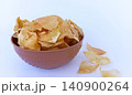 Homemade breadfruit chips, a snack made from breadfruit. 140900264