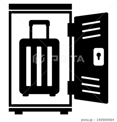 Baggage Locker sign. Public Services Baggage Locker Symbol. High Visibility Secure Storage Indicator. flat style. 140900984
