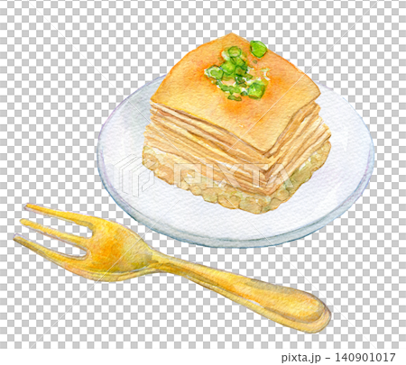 Watercolor illustration, hand-drawn illustration, baklava Watercolor illustration, hand-drawn illustration, baklava 140901017