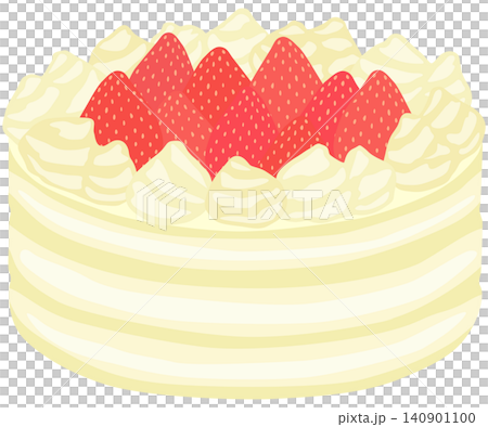 いちごのホールケーキのイラスト ベクター素材 140901100