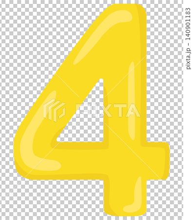 光沢のある数字の4のイラスト ベクター素材 140901183