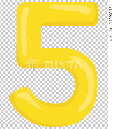 光沢のある数字の5のイラスト ベクター素材 140901184