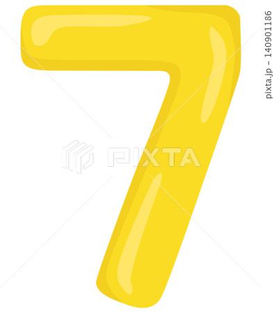 光沢のある数字の7のイラスト ベクター素材 光沢のある数字の7のイラスト ベクター素材 140901186