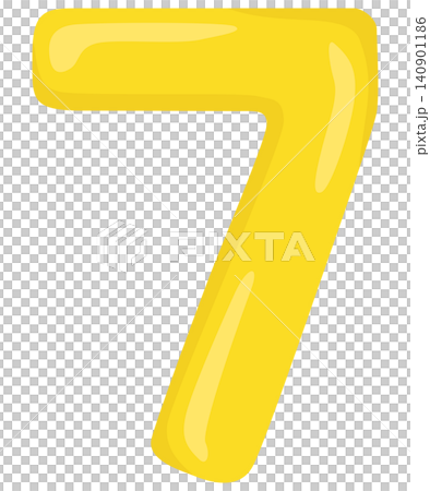 光沢のある数字の7のイラスト ベクター素材 光沢のある数字の7のイラスト ベクター素材 140901186