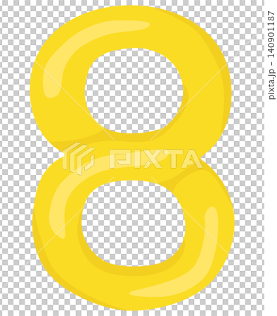 光沢のある数字の8のイラスト ベクター素材 140901187