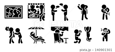 Travel and Camping Activity Icon Set - Glyph Travel and Camping Activity Icon Set - Glyph 140901301