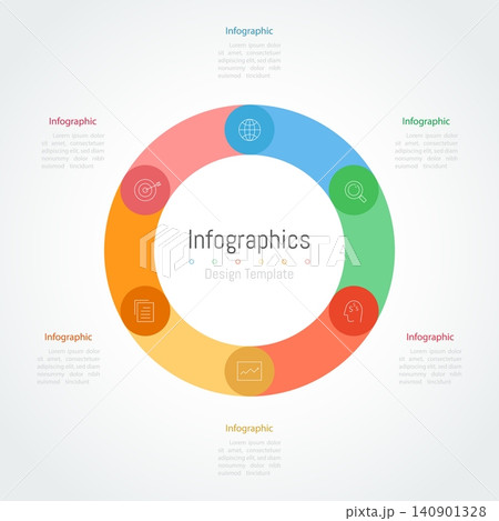 Infographic 6 options design elements for your business data. Vector Illustration. Infographic 6 options design elements for your business data. Vector Illustration. 140901328