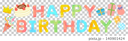 "HAPPY BIRTHDAY" text illustration material (vector) "HAPPY BIRTHDAY" text illustration material (vector) 140901424