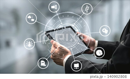 Managing online folders with digital cloud file organization and data security icons Gist 140902808