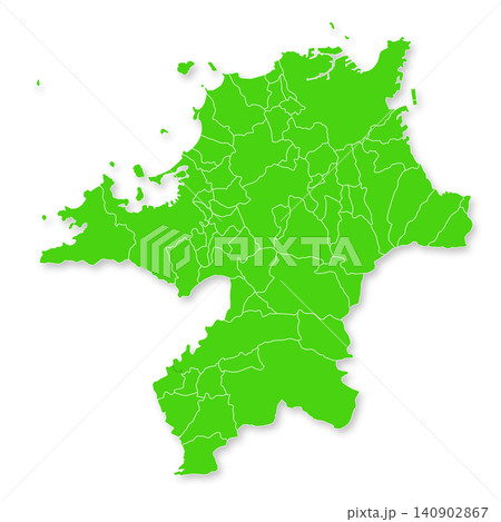 福岡県と市町村の地図 福岡県と市町村の地図 140902867