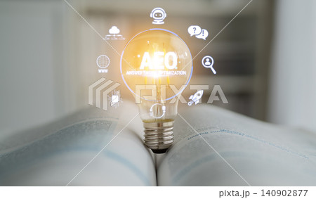 Light Bulb Concept on Open Book Illustrating AEO Strategies, Digital Marketing, Knowledge Sharing, Innovative Ideas, and Growth Opportunities in Advertising Fluxor Light Bulb Concept on Open Book Illustrating AEO Strategies, Digital Marketing, Knowledge Sharing, Innovative Ideas, and Growth Opportunities in Advertising Fluxor 140902877