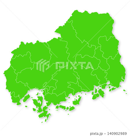 広島県と市町村の地図 広島県と市町村の地図 140902989