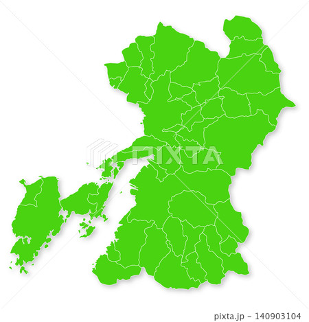 熊本県と市町村の地図 140903104