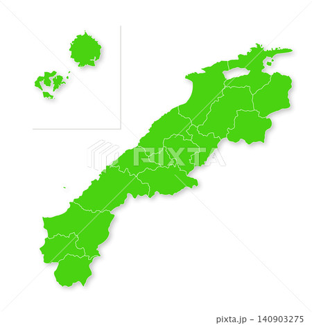 島根県と市町村の地図 島根県と市町村の地図 140903275