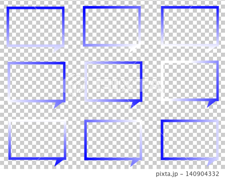 Speech bubble, blue gradient, set, transparent. 140904332