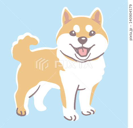 犬、芝犬のイラスト素材。ベクターイラスト素材。 犬、芝犬のイラスト素材。ベクターイラスト素材。 140904579