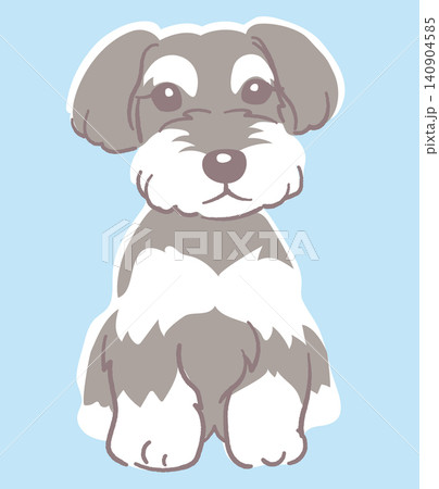 犬、ミニチュアシュナウザーのイラスト素材。ベクターイラスト素材。 犬、ミニチュアシュナウザーのイラスト素材。ベクターイラスト素材。 140904585