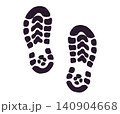 Boot footprints flat icon shoe tracks silhouette 140904668