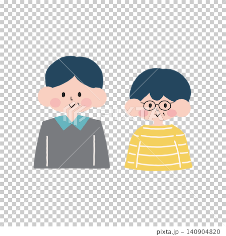 中年夫婦男女手描きイラストB 中年夫婦男女手描きイラストB 140904820