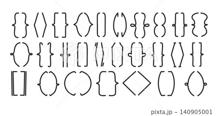 Decorative Brackets and Parentheses Set. Minimalist Text Calligraphy Borders, Curly Braces, and Typographic Punctuation Doodle Elements. Vector Illustration. Isolated Line Hand Drawn on White. Decorative Brackets and Parentheses Set. Minimalist Text Calligraphy Borders, Curly Braces, and Typographic Punctuation Doodle Elements. Vector Illustration. Isolated Line Hand Drawn on White. 140905001