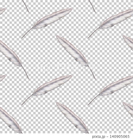 Vintage feather seamless pattern watercolor illustration. Antique quill pen for traditional pharmacy branding, handmade soap packaging design, rustic apothecary label, organic wellness print Vintage feather seamless pattern watercolor illustration. Antique quill pen for traditional pharmacy branding, handmade soap packaging design, rustic apothecary label, organic wellness print 140905065