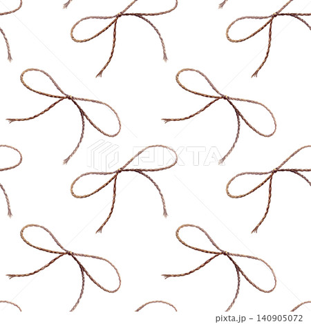 Vintage twine bow seamless pattern watercolor illustration. Craft string ribbon for organic pharmacy branding, handmade soap packaging design, rustic gift wrapping paper, eco wellness print Vintage twine bow seamless pattern watercolor illustration. Craft string ribbon for organic pharmacy branding, handmade soap packaging design, rustic gift wrapping paper, eco wellness print 140905072