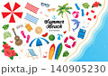 夏のイラスト素材セット ベクター 海 砂浜 旅 南国 サマービーチ 夏のイラスト素材セット ベクター 海 砂浜 旅 南国 サマービーチ 140905230