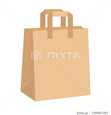 kraft paper shopping bag in flat style kraft paper shopping bag in flat style 140905365
