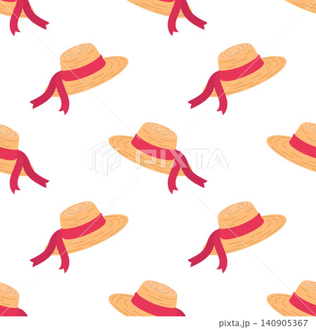 straw hat seamless pattern straw hat seamless pattern 140905367