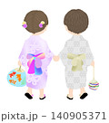 夏祭り_男の子と女の子 140905371