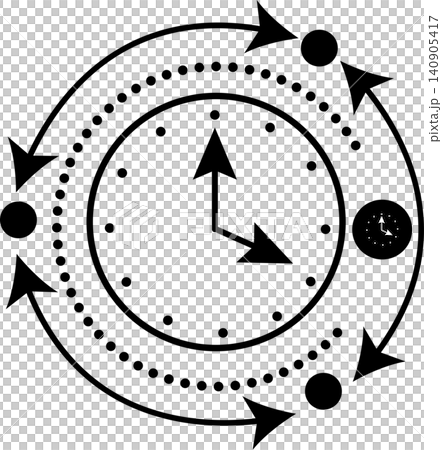 Time management icon showing continuous planning and productivity Time management icon showing continuous planning and productivity 140905417