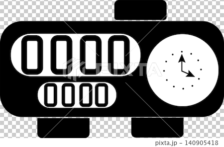 Work schedule icon with clock for employee shift planning system 140905418