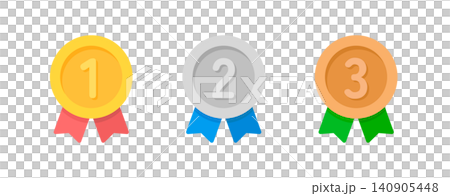 Simple medal icon set: 1st place, 2nd place, 3rd place Simple medal icon set: 1st place, 2nd place, 3rd place 140905448