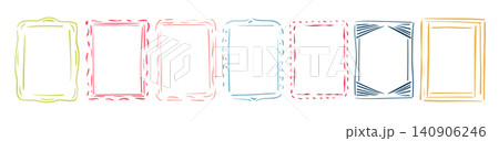 Simple kid photo frame vector collection in hand drawn style. Simple kid photo frame vector collection in hand drawn style. 140906246