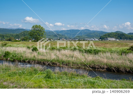 袋川の流れる景色 鳥取県鳥取市国府町 袋川の流れる景色 鳥取県鳥取市国府町 140906269