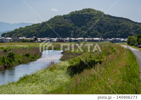 面影山と袋川の景色 鳥取県鳥取市国府町 面影山と袋川の景色 鳥取県鳥取市国府町 140906273