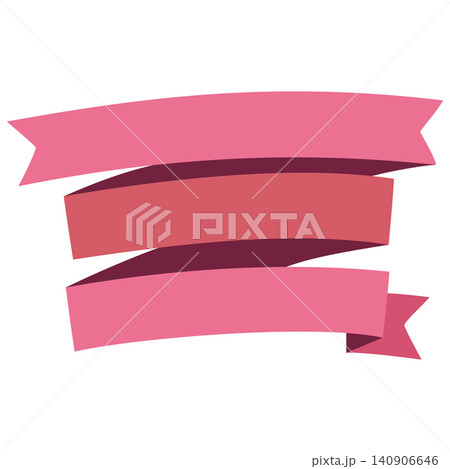 Set of Pink Ribbon Banners Flat Vector Collection Set of Pink Ribbon Banners Flat Vector Collection 140906646