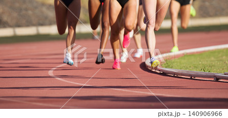 Athletics people running on the track field.Running a race on a track for sports competition and winning Athletics people running on the track field.Running a race on a track for sports competition and winning 140906966