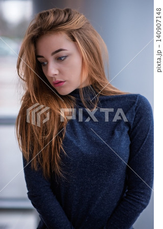 Stylish girl on background of modern airport Stylish girl on background of modern airport 140907148