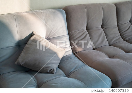 Modern gray sofa in living room interior design. Modern gray sofa in living room interior design. 140907539