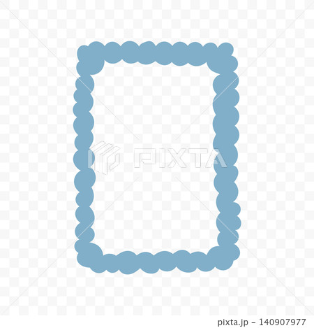 Blue Hand Drawn Scalloped Frame Blue Hand Drawn Scalloped Frame 140907977