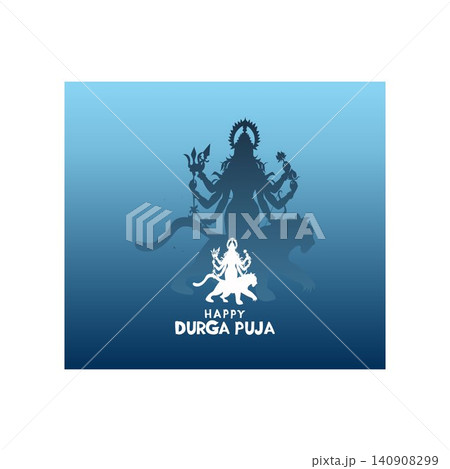 design happy navratri durga puja Goddess Durga free vector Illustration 140908299