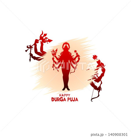 design happy navratri durga puja Goddess Durga free vector Illustration 140908301