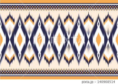 Seamless ikat oriental design pattern. ikat geometric ethnic pattern. ikat pattern design for clothing, textile, wrapping, background, wallpaper, carpet, embroidery, print, vector, illustration design Seamless ikat oriental design pattern. ikat geometric ethnic pattern. ikat pattern design for clothing, textile, wrapping, background, wallpaper, carpet, embroidery, print, vector, illustration design 140908514