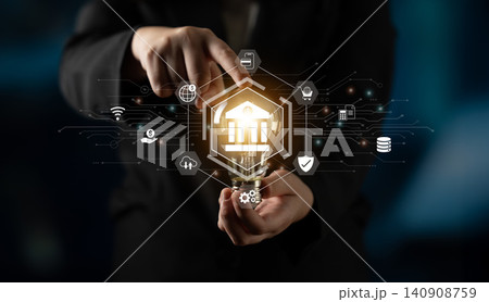 Financial services and digital banking infrastructure network concept Parse Financial services and digital banking infrastructure network concept Parse 140908759